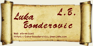 Luka Bonderović vizit kartica
